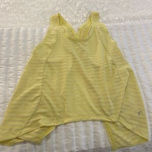 Yellow split back workout tank